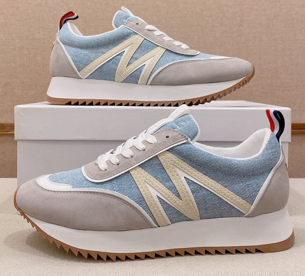 Light Blue and Gray Low-Top Sneakers — front