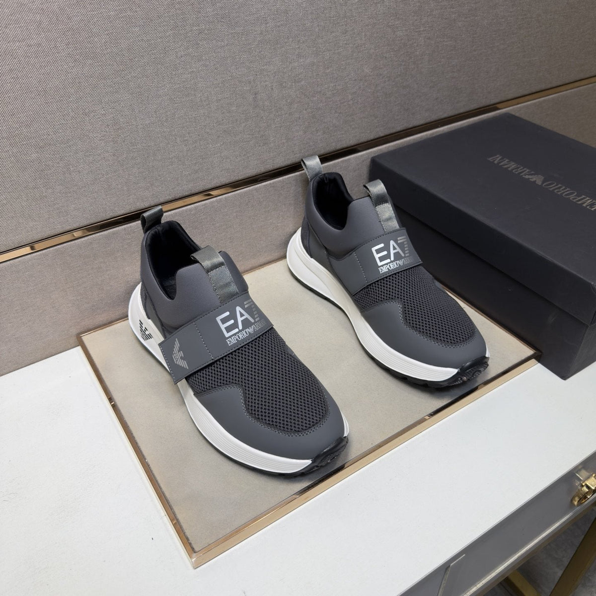 Emporio Armani EA7 Mesh Slip-On Sneakers — front