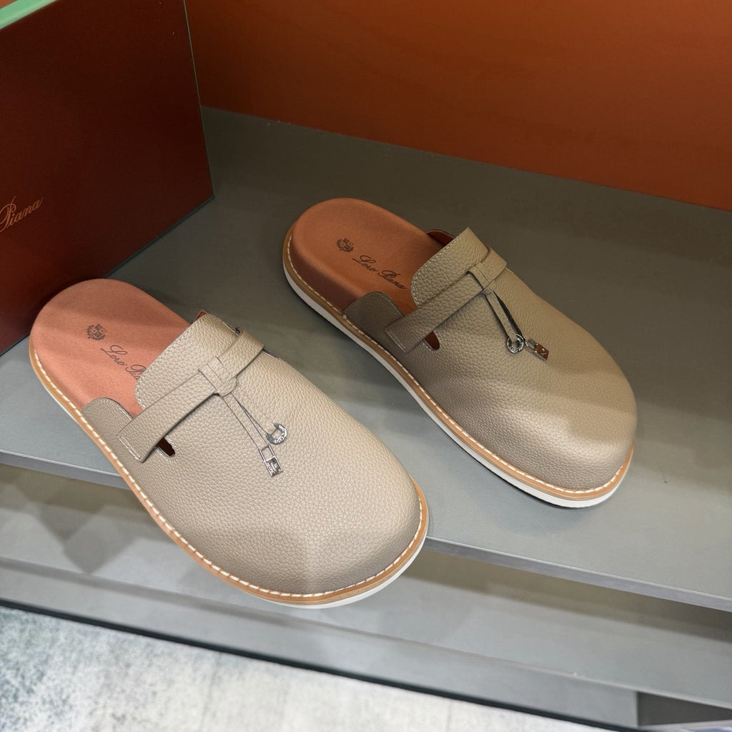Textured Loafer Mule Shoes — front