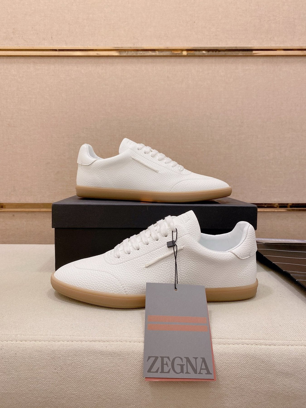 Zegna Suede Low-Top Sneakers — front