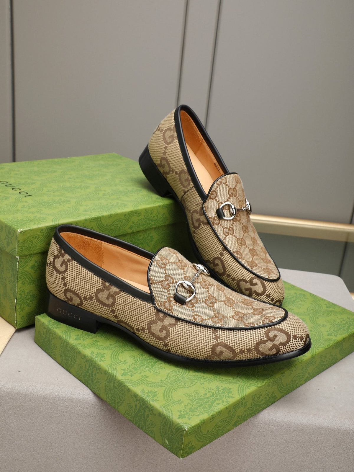 Gucci Monogram Bit Loafers — side