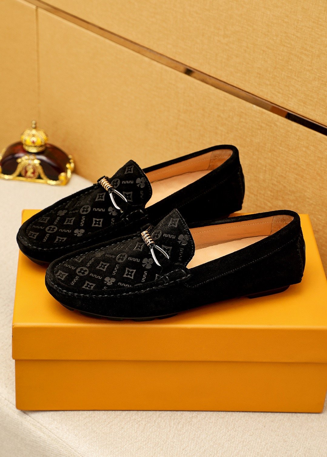 Louis Vuitton Embossed Hardware Loafers — front