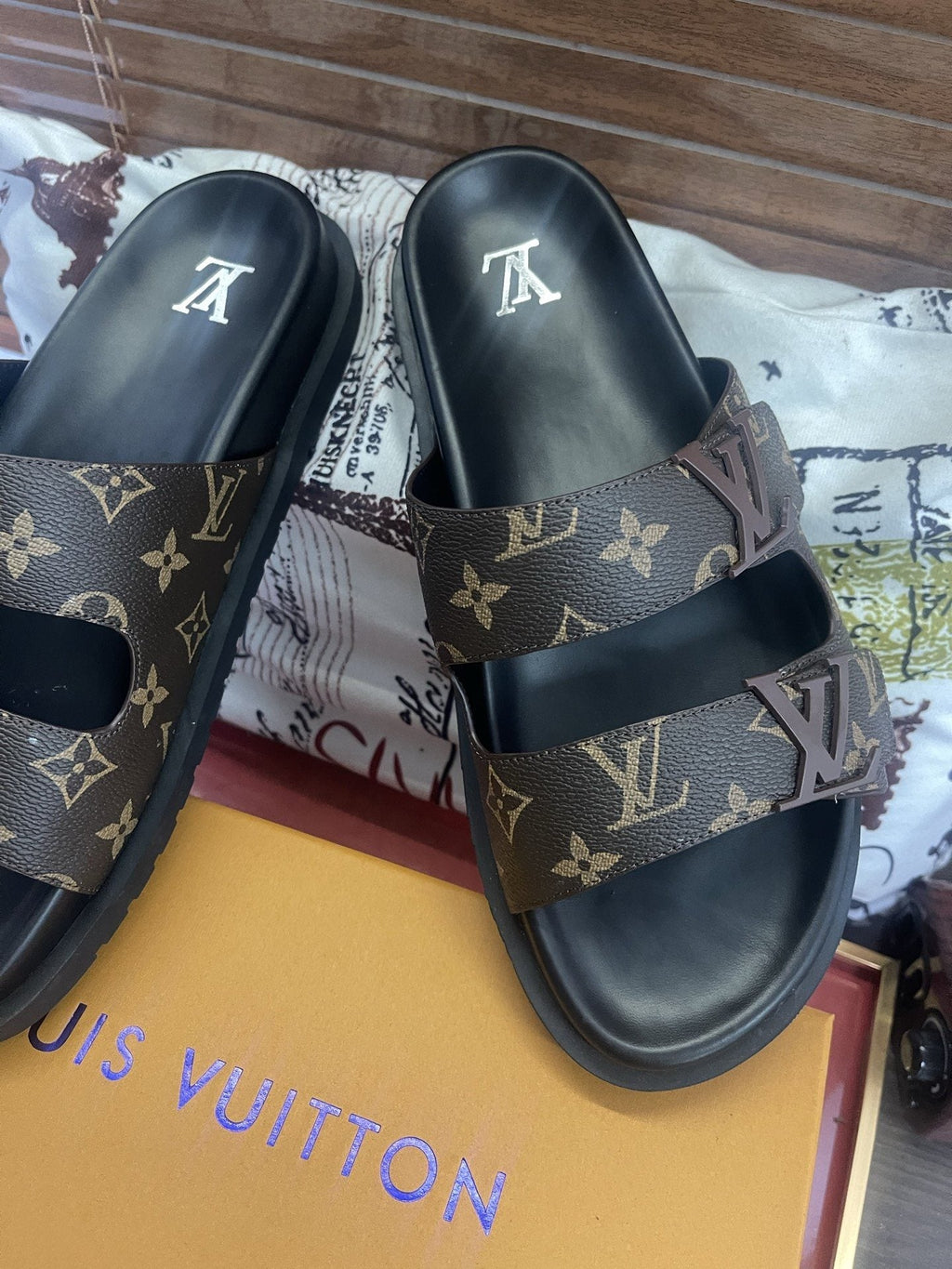 Louis Vuitton Monogram Double-Strap Slide Sandals — hero