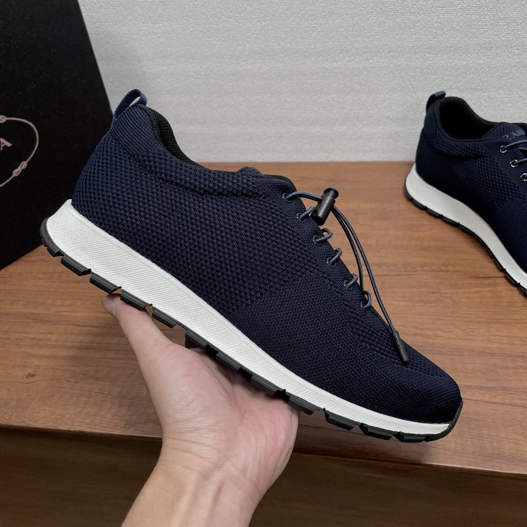 Prada Knit Lace-Up Sneakers — side
